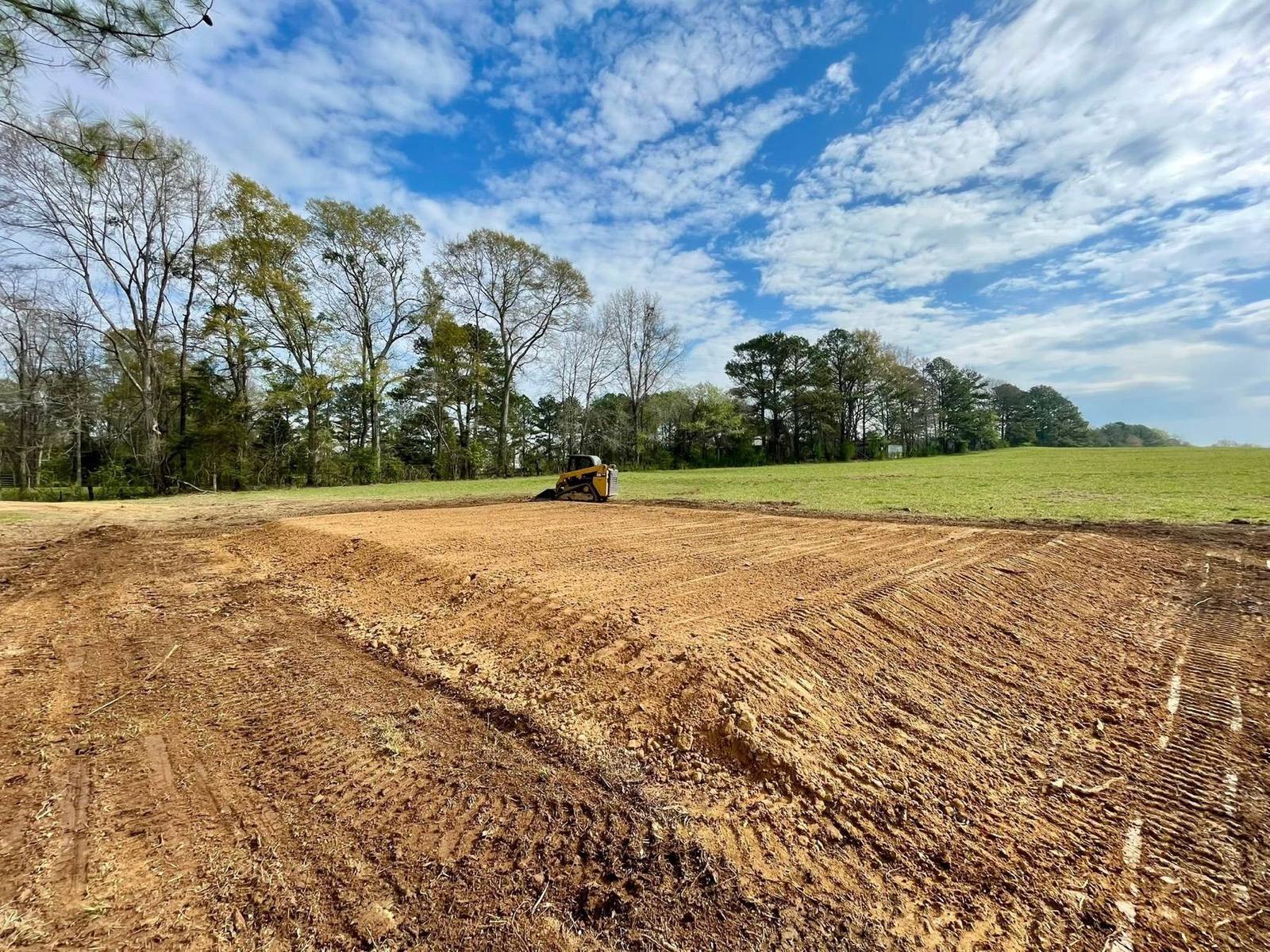 Freshly graded residential lot