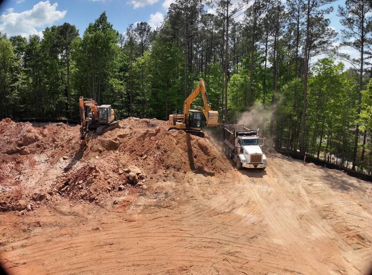 Excavation on a home site
