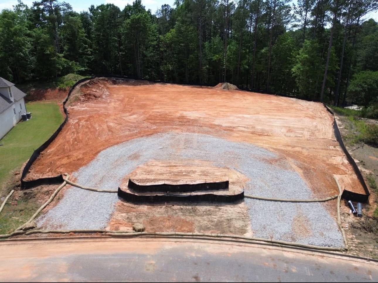 Finished house pad prepared by Southern Dirt